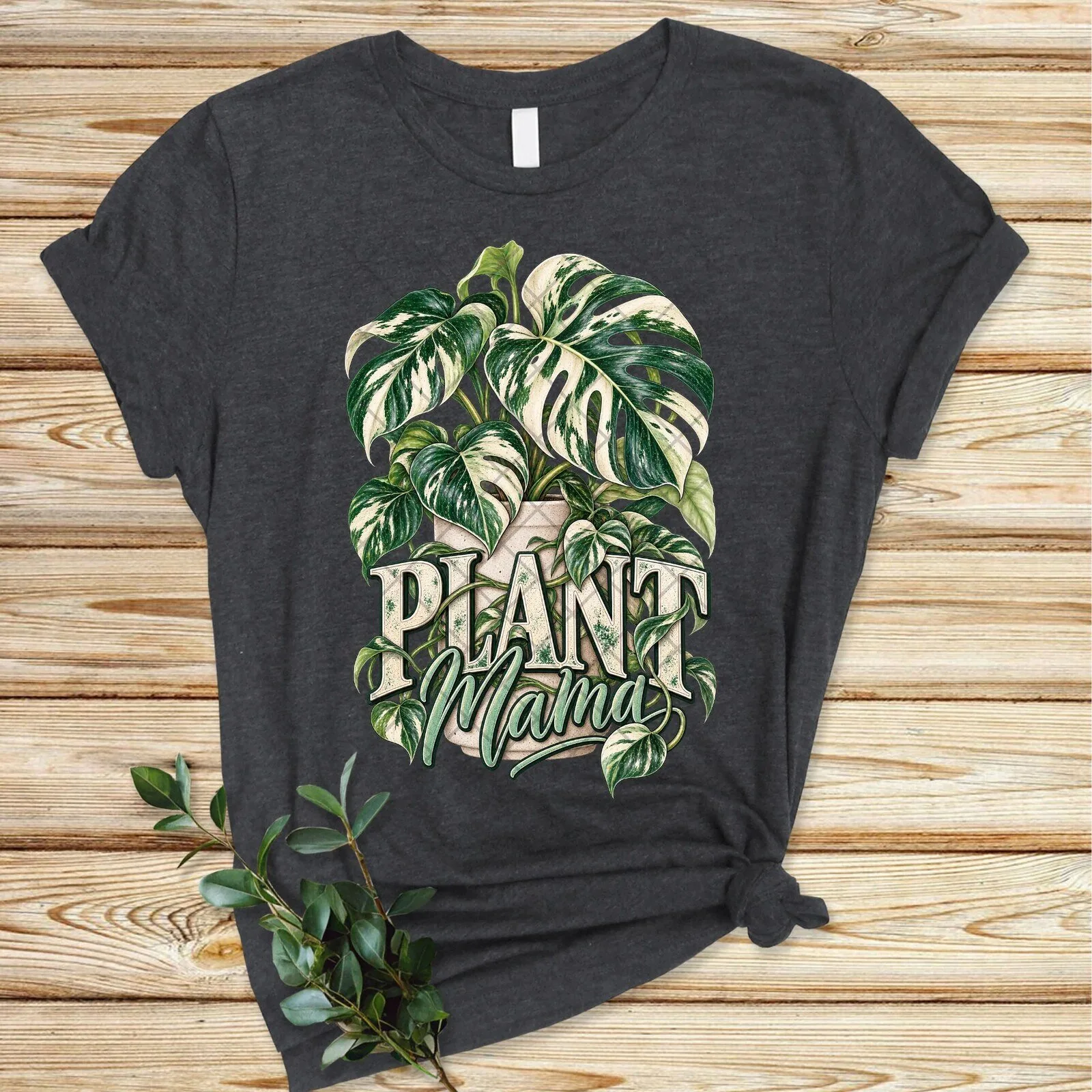 Plant Mama Variegated Monstera Houseplant Lover Graphic T-Shirt