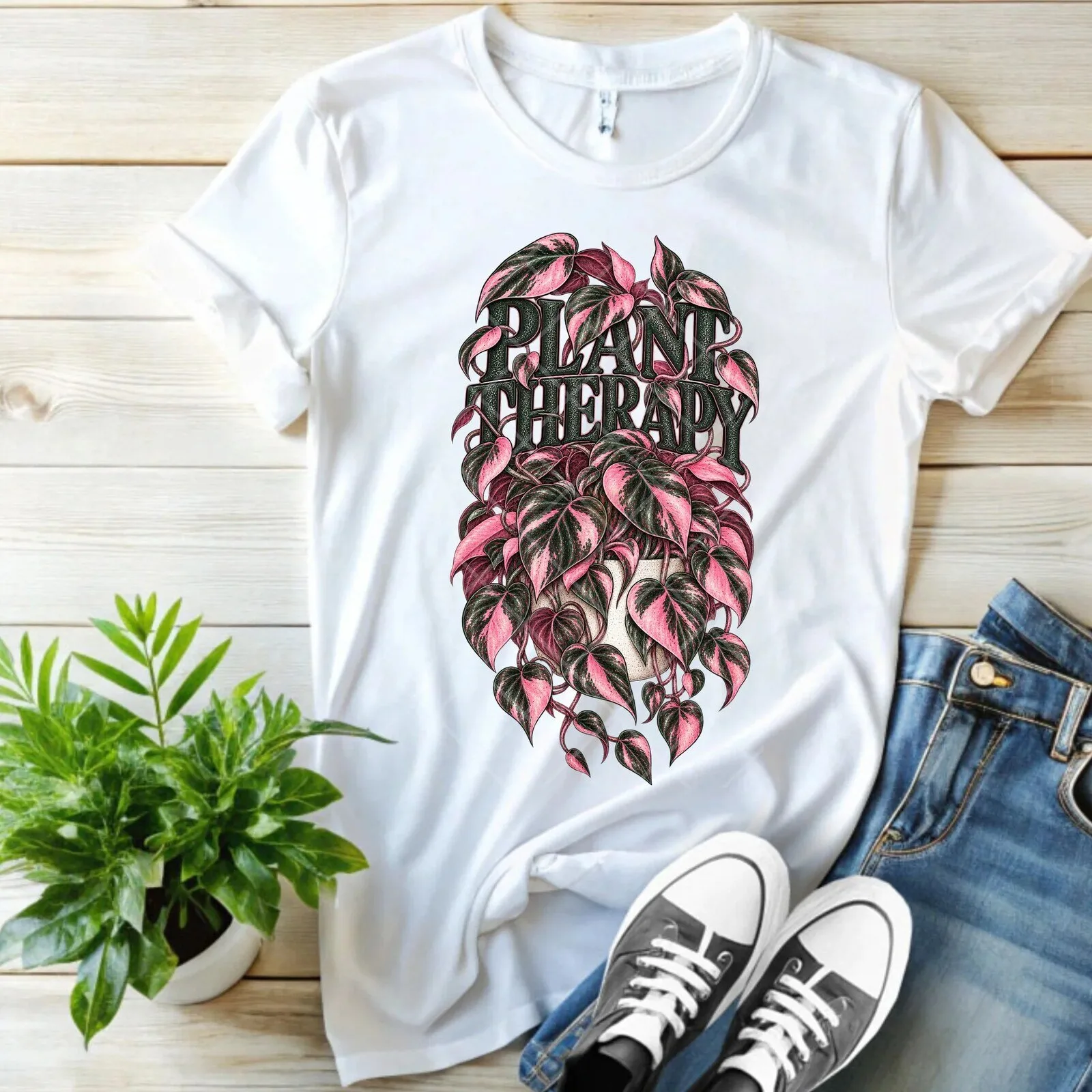 Plant Therapy Pink Princess Philodendron Houseplant Graphic T-Shirt