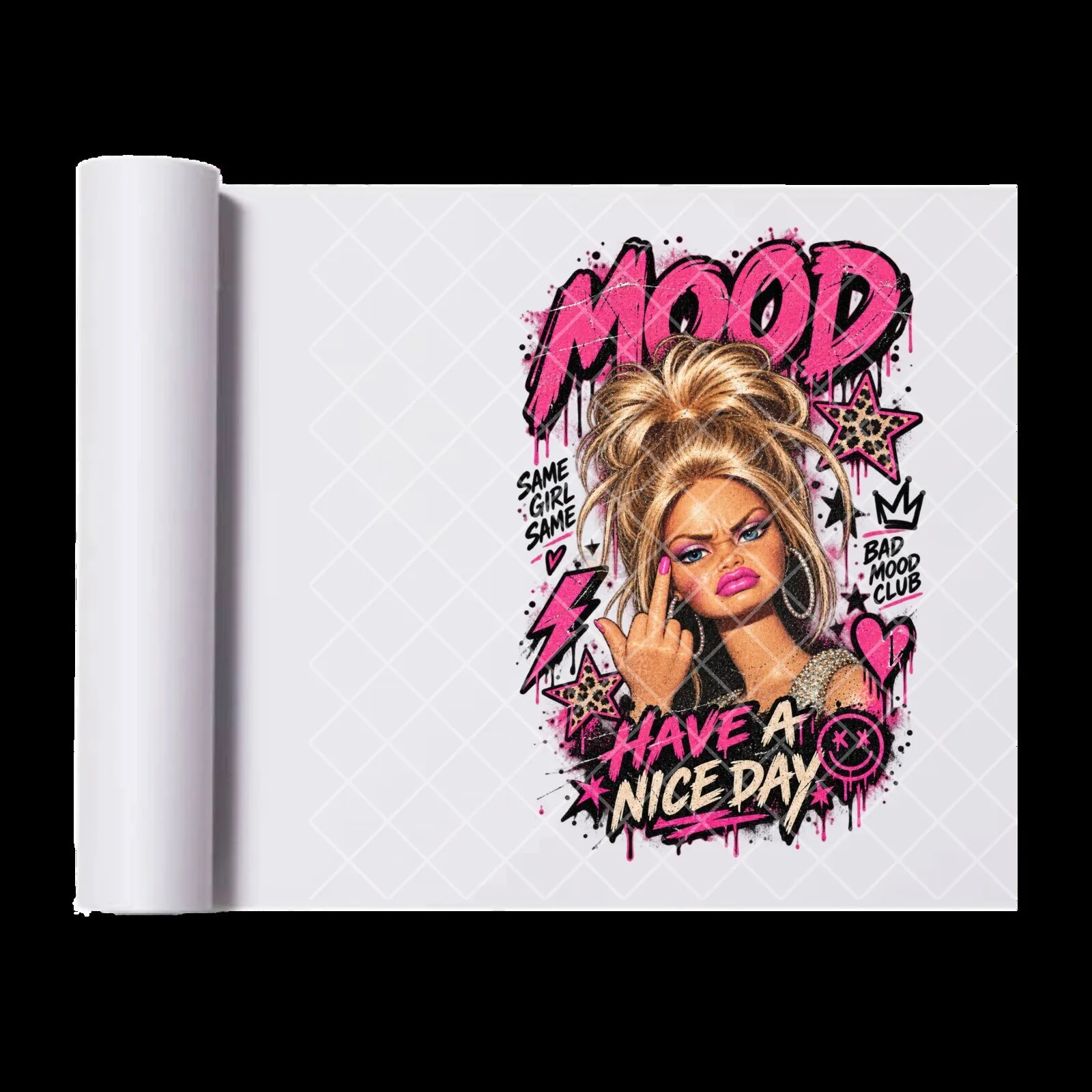 Blondie Mood Have A Nice Day Doll Image Direct To Film Transfer