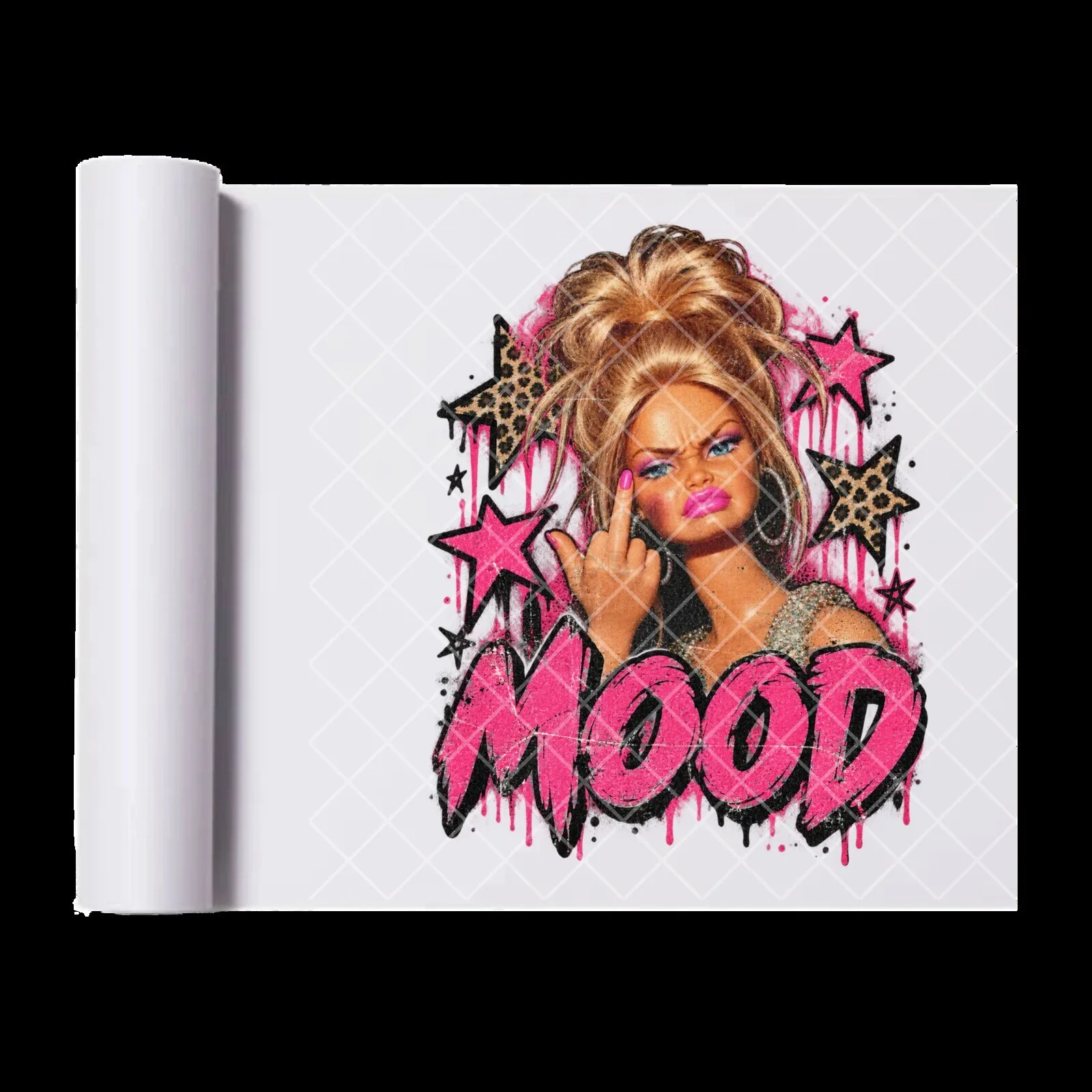 Blondie Ick Mood Barbie Doll Middle Finger Trendy DTF Transfer Sticker