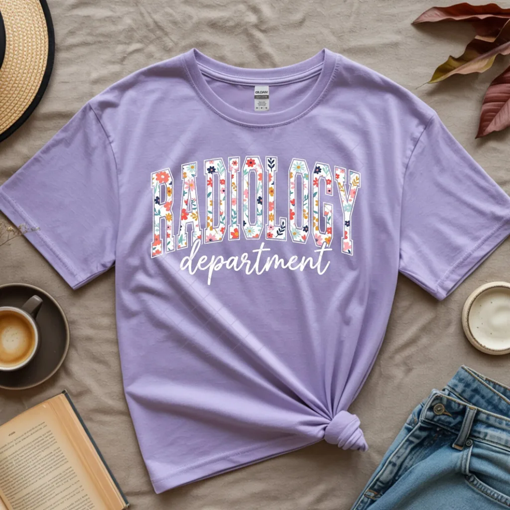 Floral Radiology Department Graphic T-Shirt Floral Radiology Department Graphic T-Shirt