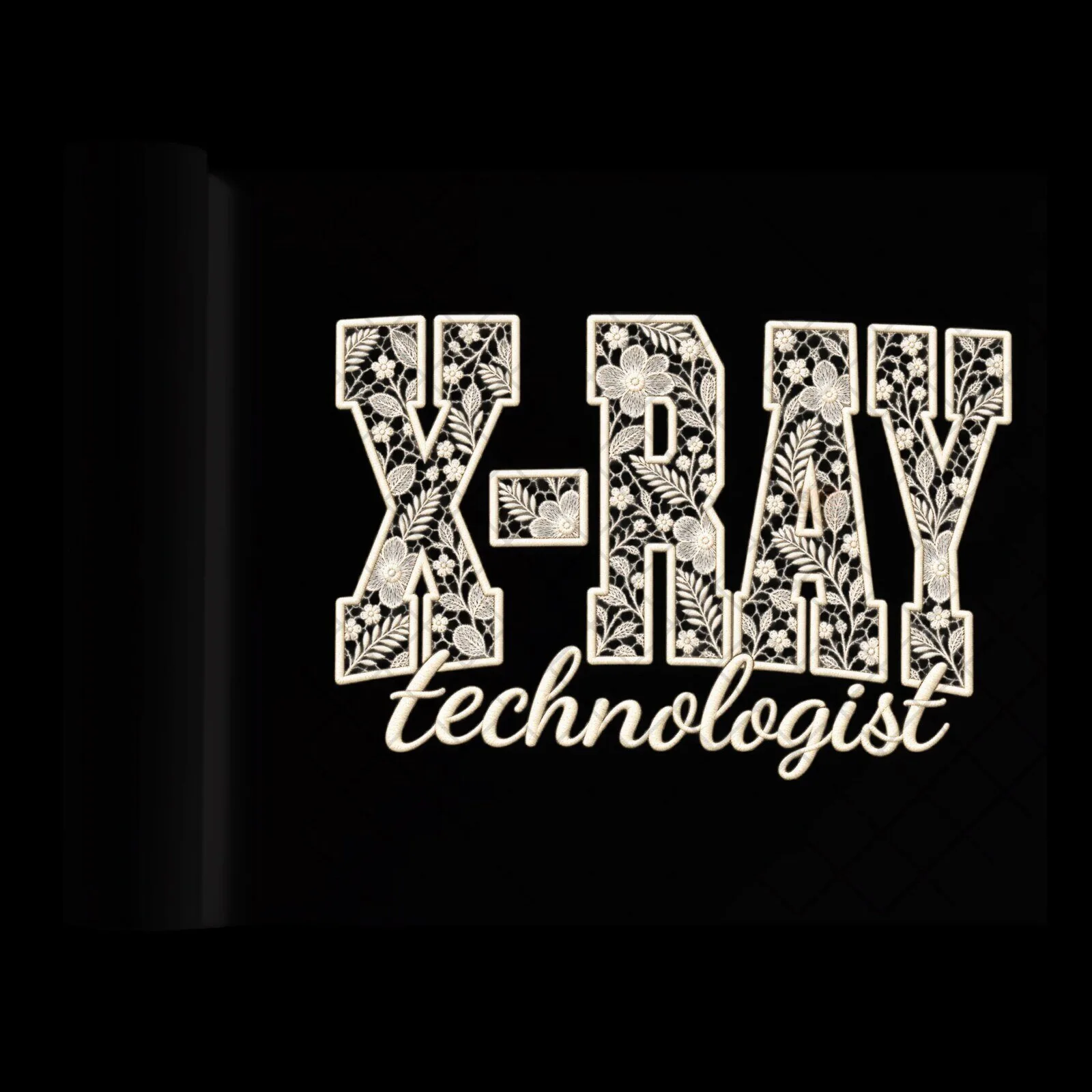 X-Ray Technologist Lace Floral Design Medical Professional T-Shirt